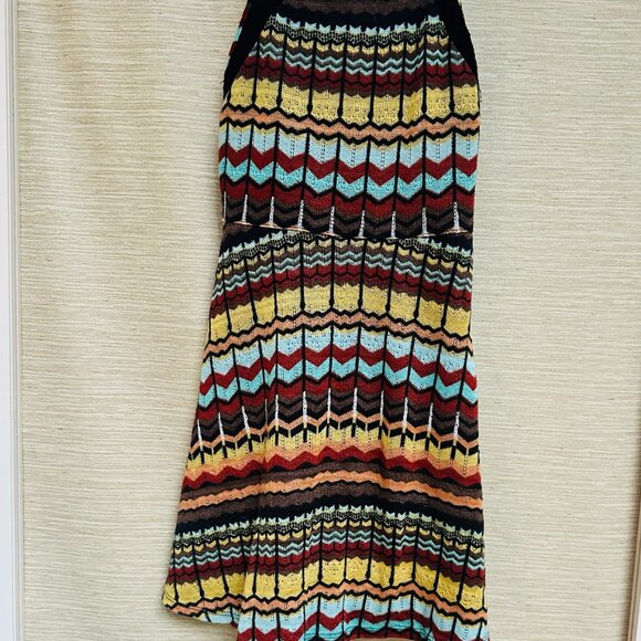 Xhilaration Mini Dress Knit Patterned Boho Black Green Yellow Orange Red Size XS - Picture 6 of 6